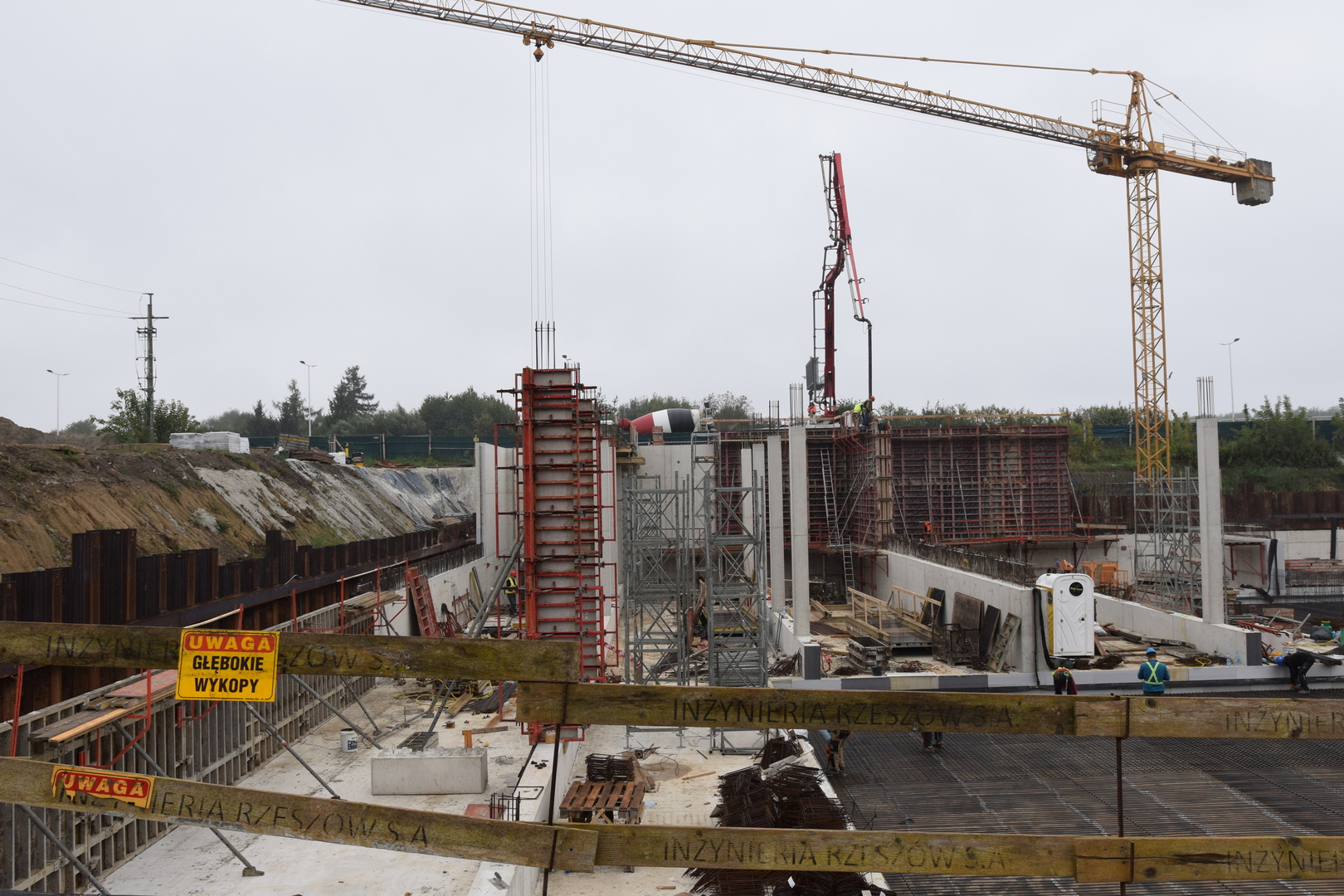 zdjęcie z terenu rozbudowy oczyszczalni ściek&oacute;w w Rzeszowie, fot. MPWIK